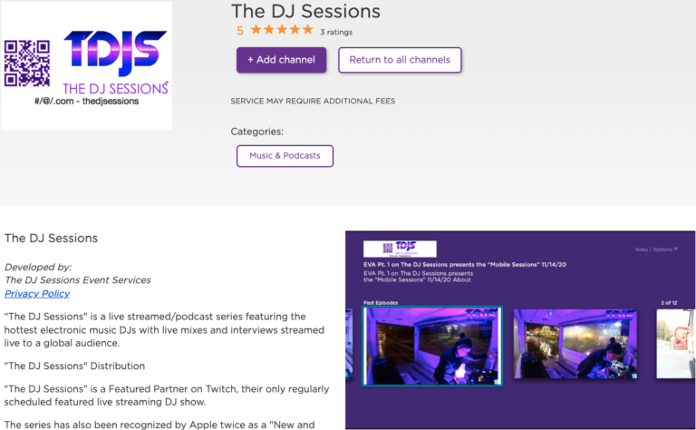 The DJ Sessions on Roku